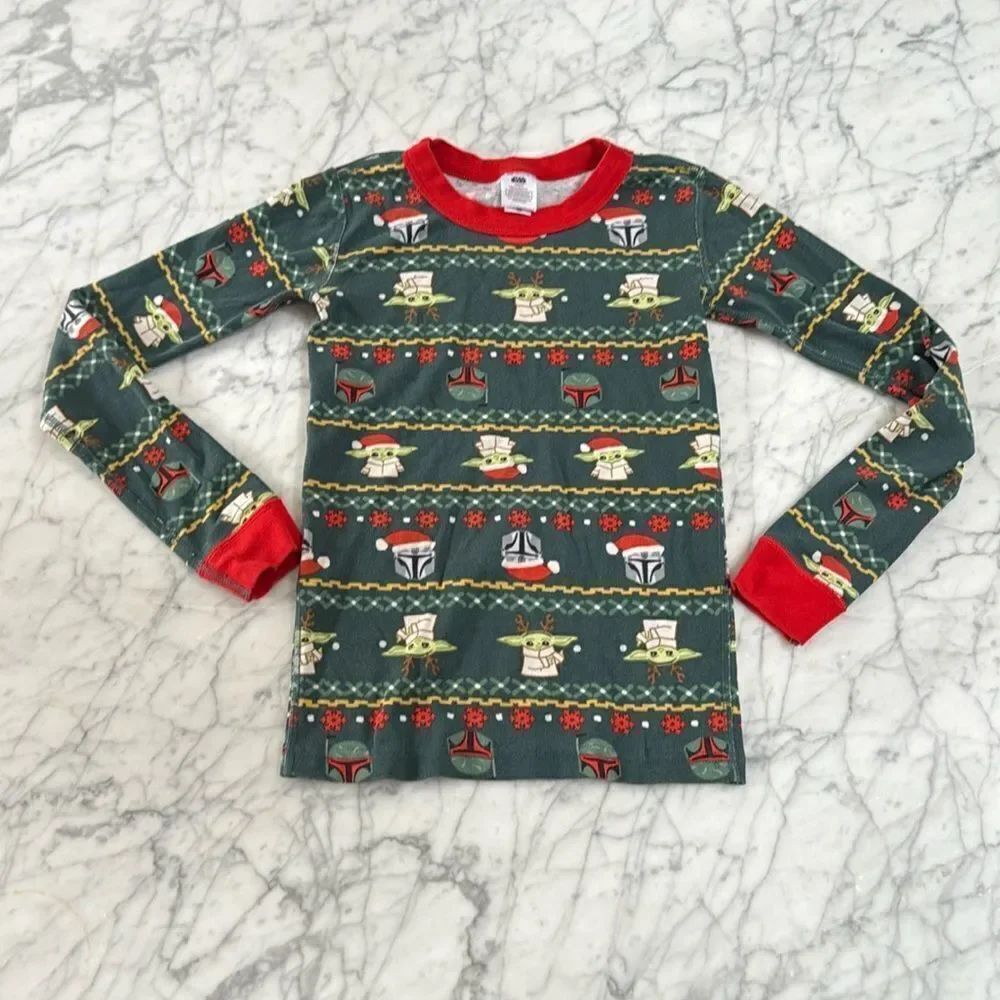 HANNA ANDERSSON Grogu Mandolorian Star Wars Christmas Pajama Top- size 10